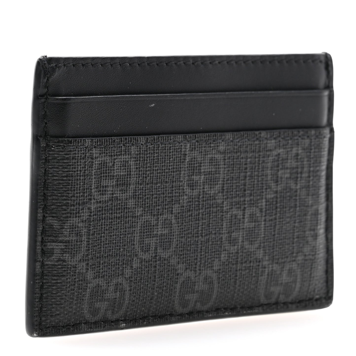 GG Supreme Monogram Kingsnake Card Holder Black Grey