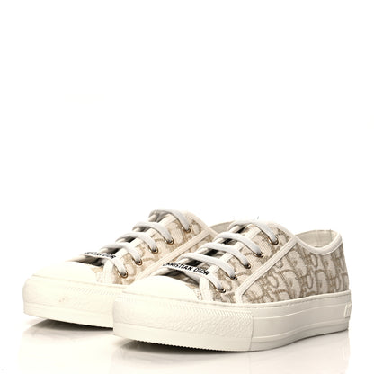 Christian Dior Canvas Oblique Walk'N'Dior Low Top Sneakers 38 Gold 3 of 8