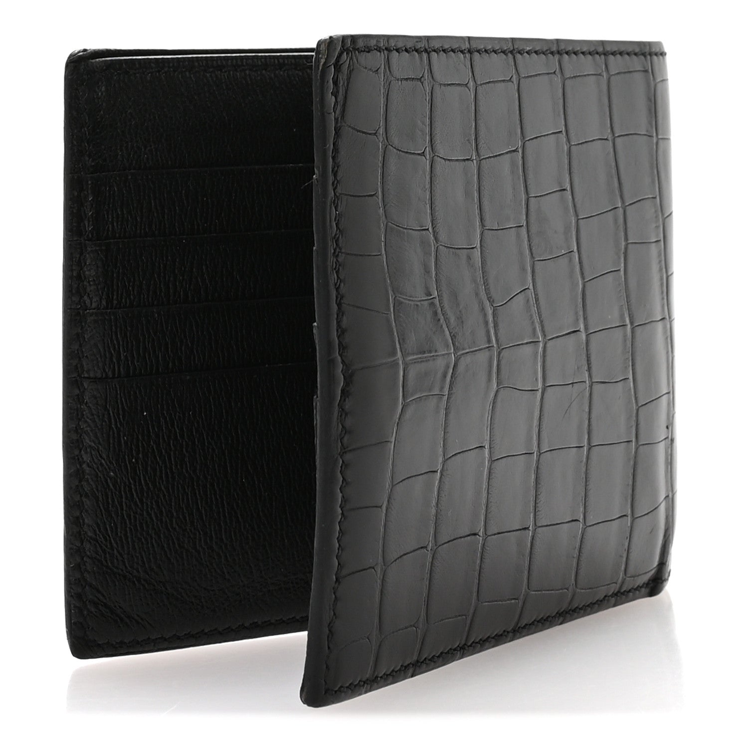 Hermes Matte Alligator MC2 Copernic Compact Wallet Black 3 of 6