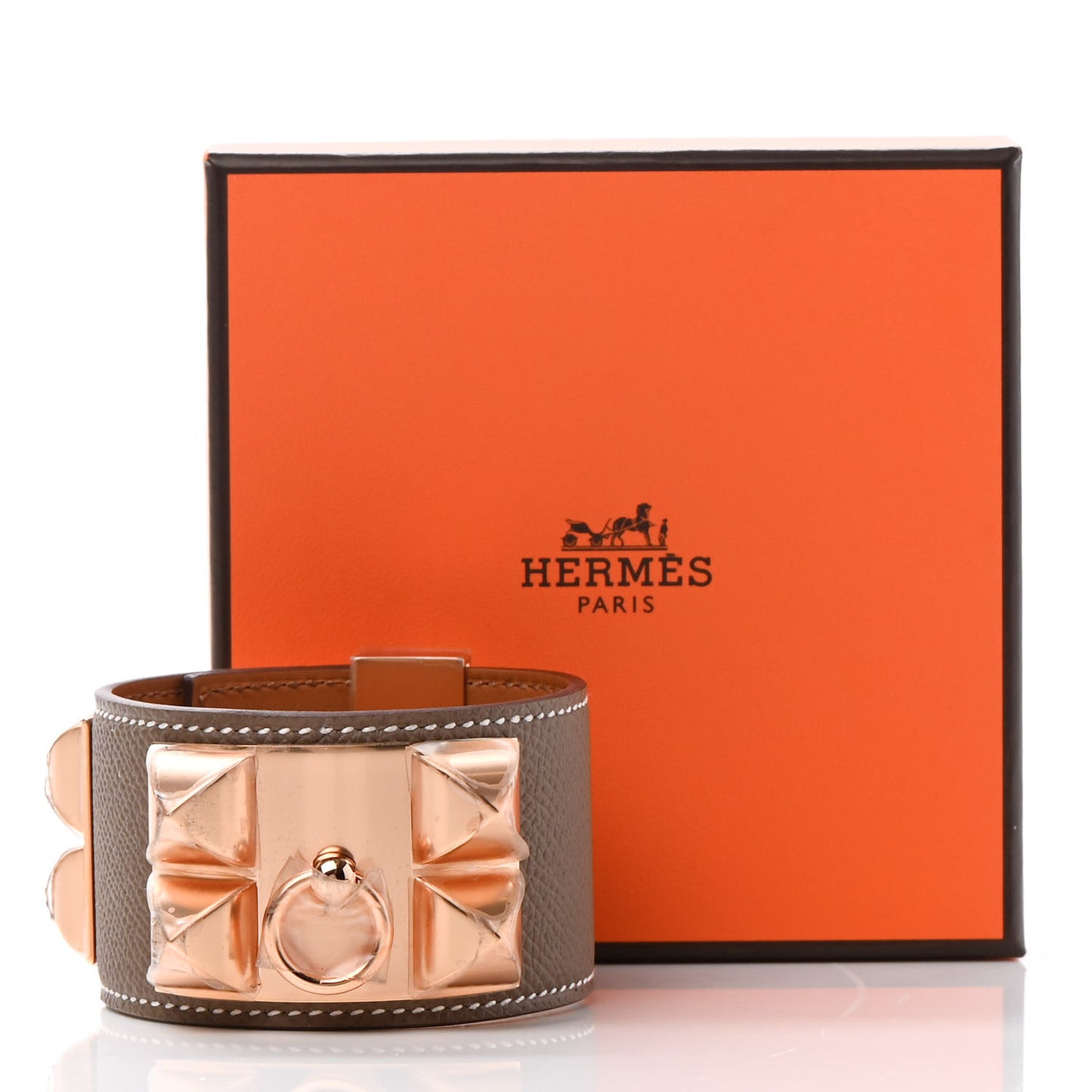 Epsom Collier de Chien CDC Bracelet T2 Etoupe