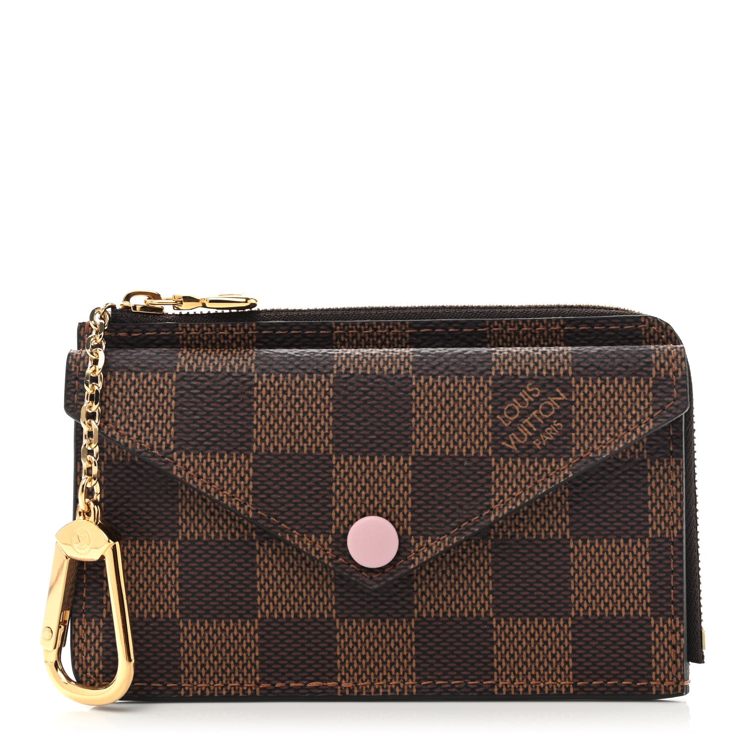 Louis Vuitton Damier Ebene Recto Verso Card Holder Rose Ballerine 1 of 8