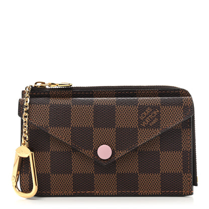Louis Vuitton Damier Ebene Recto Verso Card Holder Rose Ballerine 1 of 8