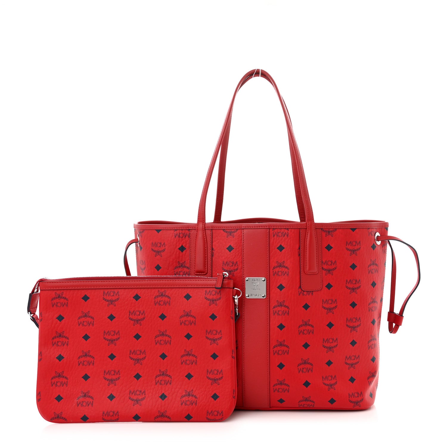 MCM Visetos Medium Liz Reversible Shopper Tote Ruby Red 1 of 18