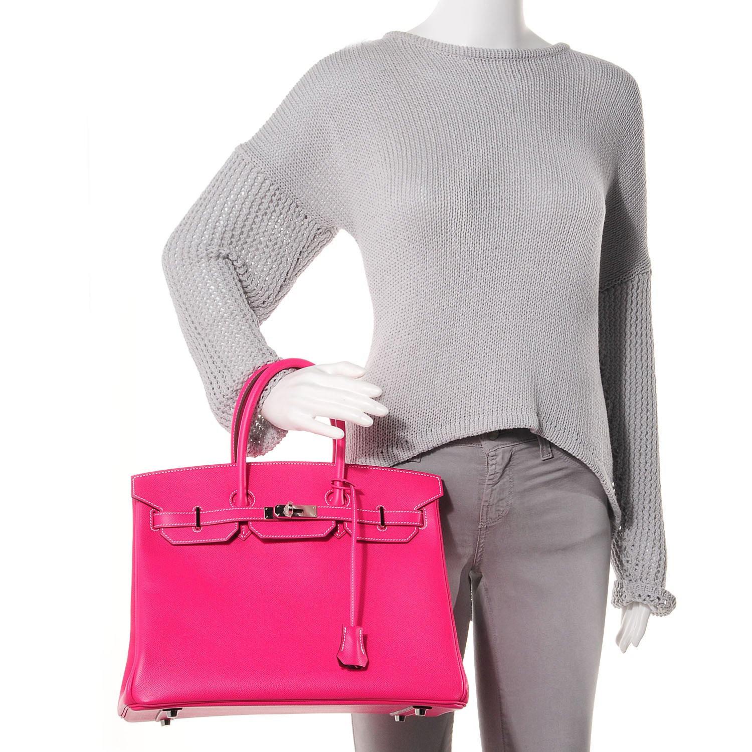 Hermes Epsom Candy Birkin 35 Rose Tyrien and Rubis 2 of 15
