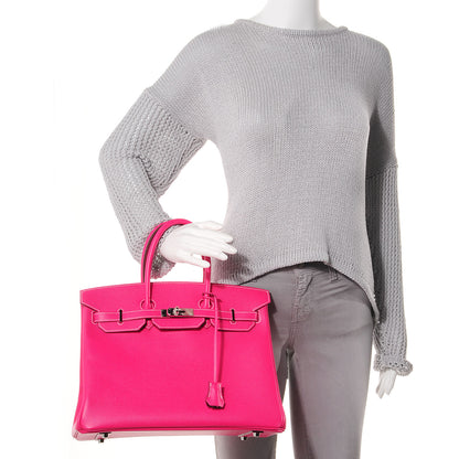Hermes Epsom Candy Birkin 35 Rose Tyrien and Rubis 2 of 15