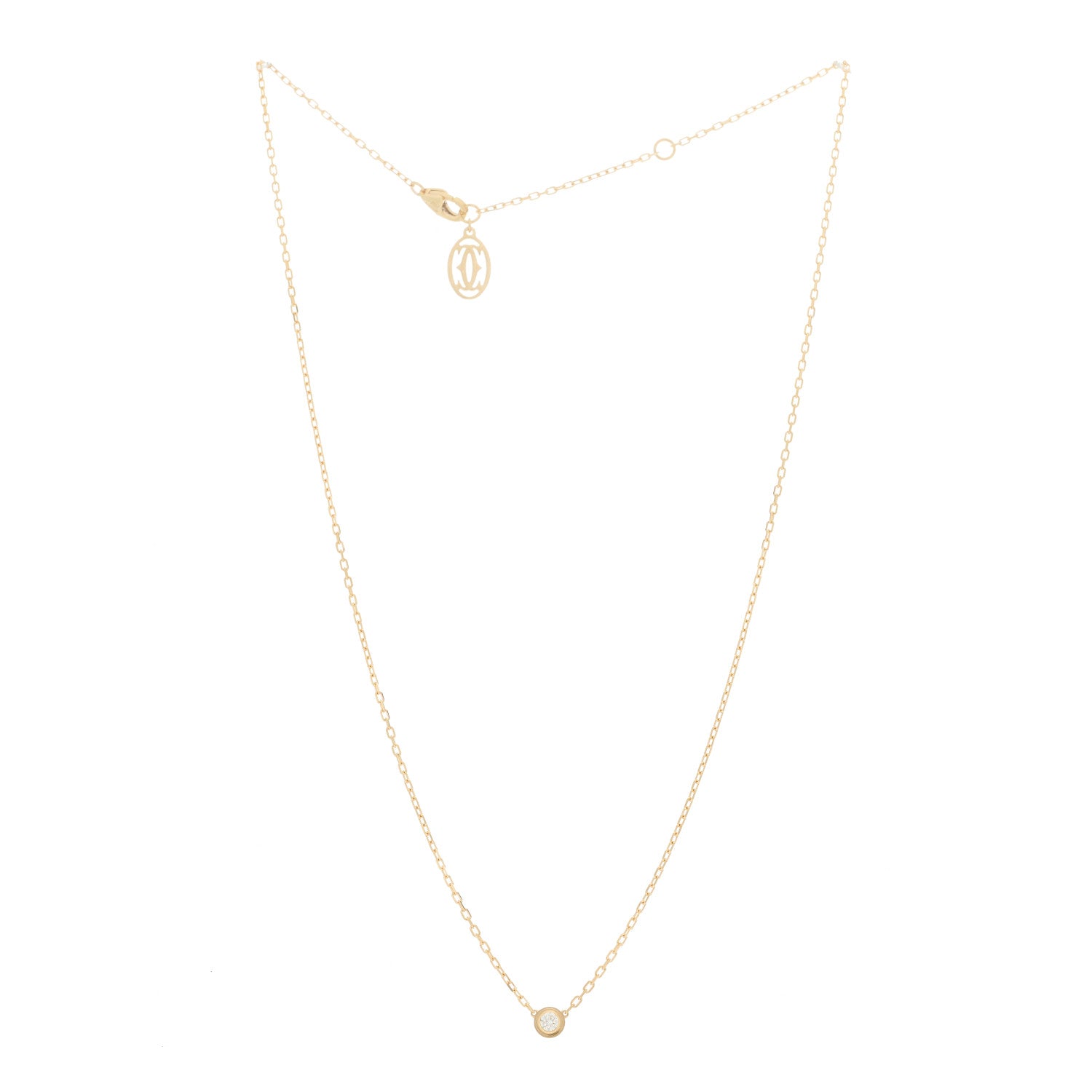 Cartier 18K Yellow Gold Diamond SM D'Amour Pendant Necklace 3 of 6