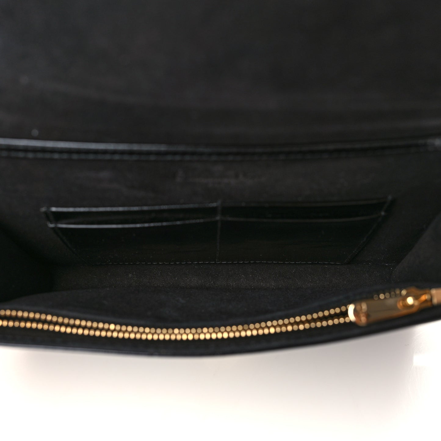 Crinkled Calfskin Diorama Wallet on Chain Pouch Black