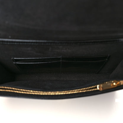 Christian Dior Crinkled Calfskin Diorama Wallet on Chain Pouch Black 4 of 10