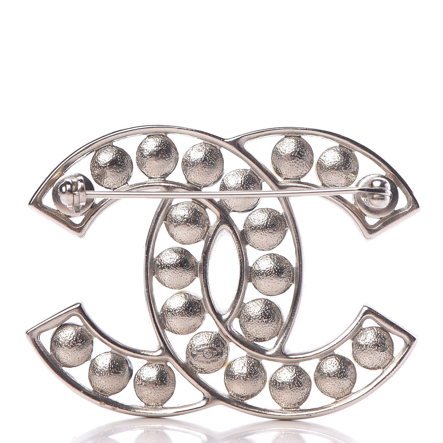 Chanel Pearl CC Brooch Blue Gold 3 of 4