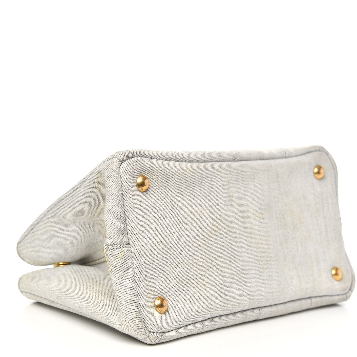 Denim Small Logo Tote Bianco