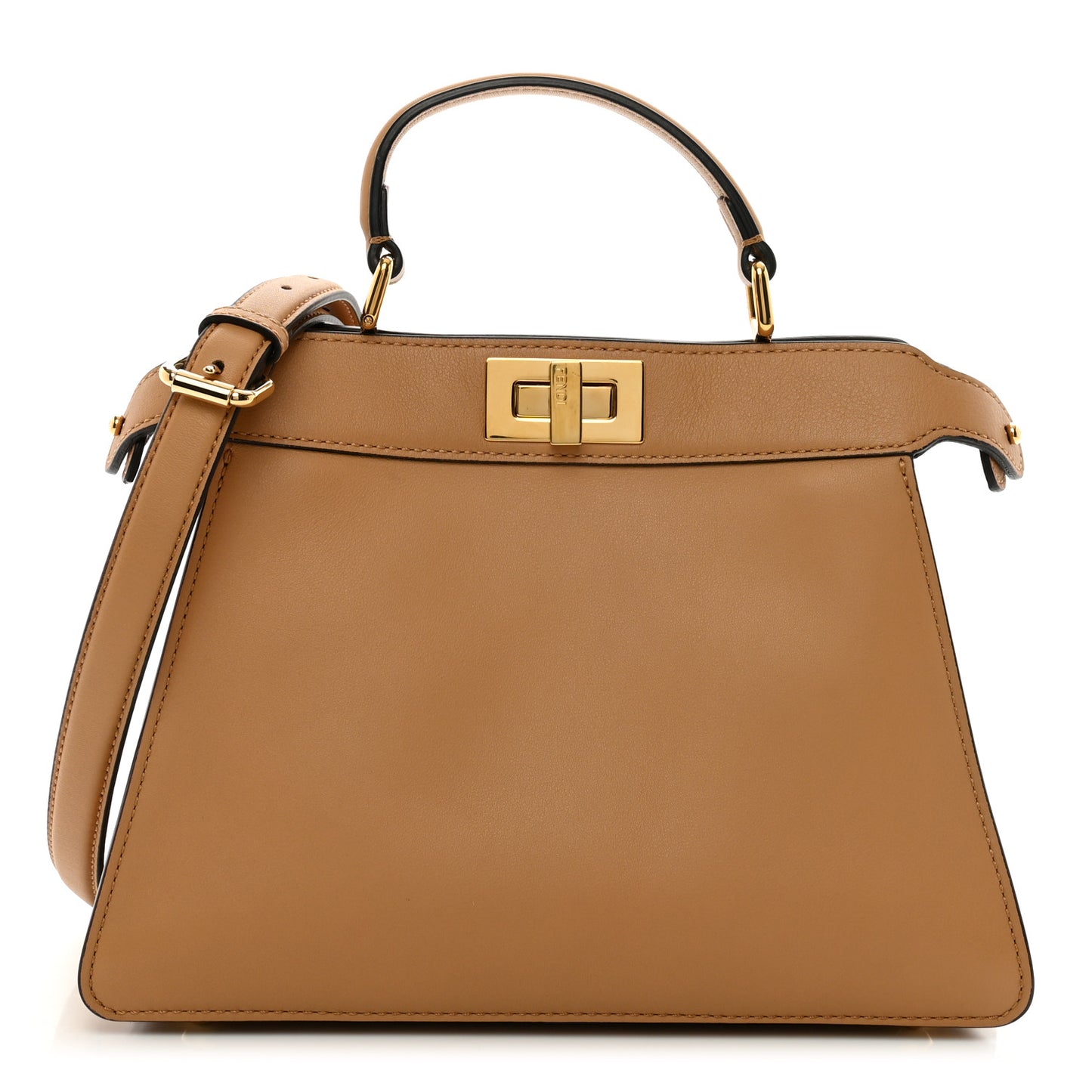 Vitello Seta Nappa Bi-Color Small Peekaboo I SEE U Satchel Miele Scuro Light Rose Ghianda