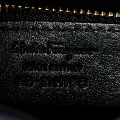 Salvatore Ferragamo Calfskin Quilted Gancini Medium Flap Bag Black 7 of 10