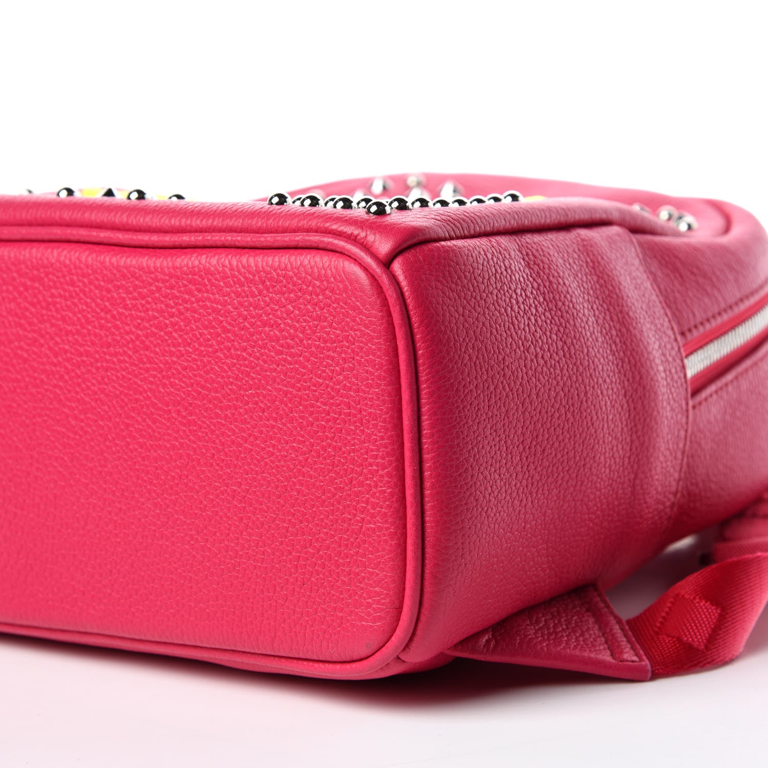 MCM Calfskin Neon Studded Mini Stark Backpack Love Potion 6 of 9