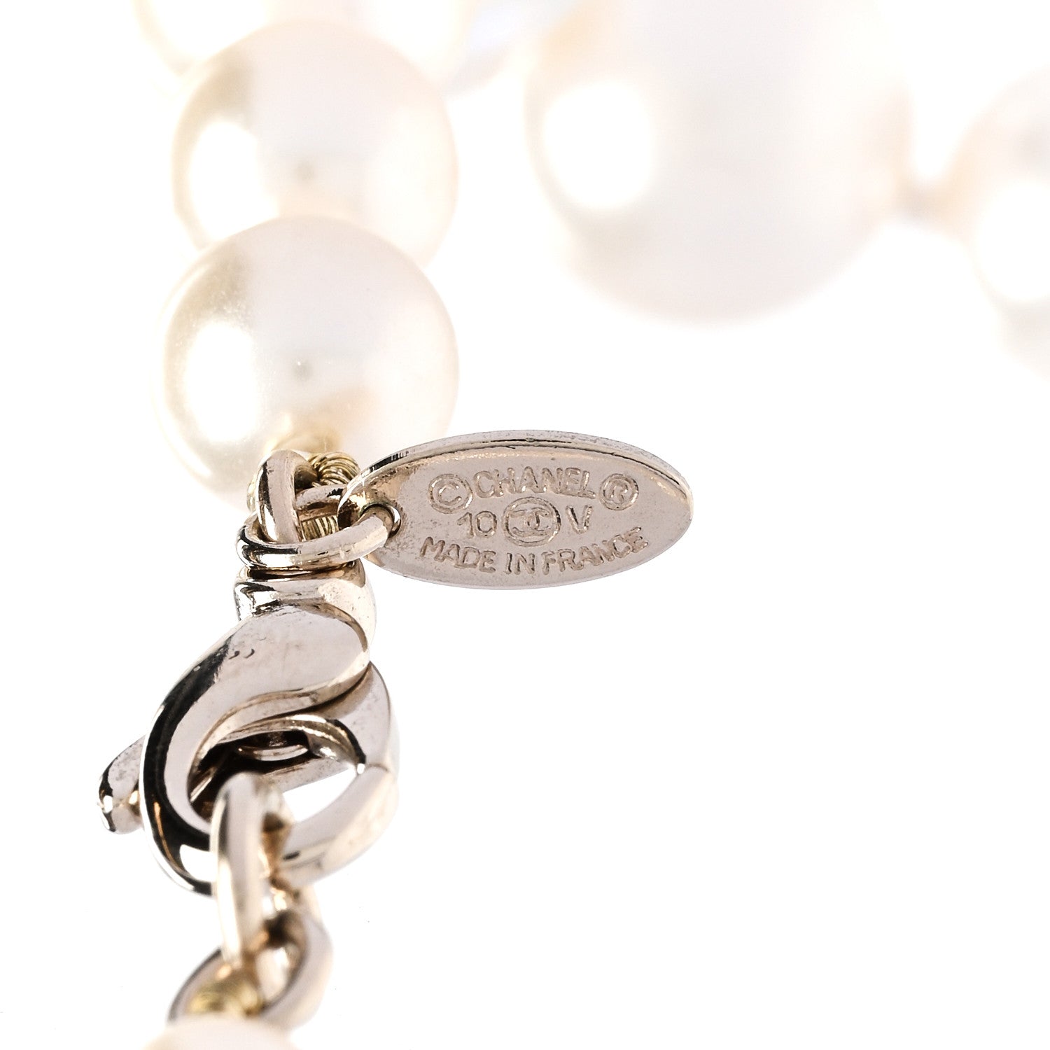 Chanel Graduated Pearl CC Long Necklace Gold 5 of 5