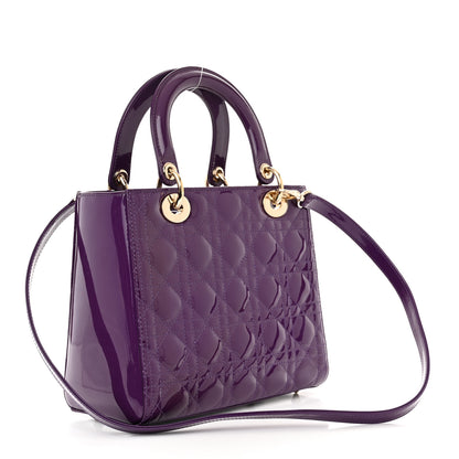 Christian Dior Patent Cannage Medium Lady Dior Purple 3 of 10