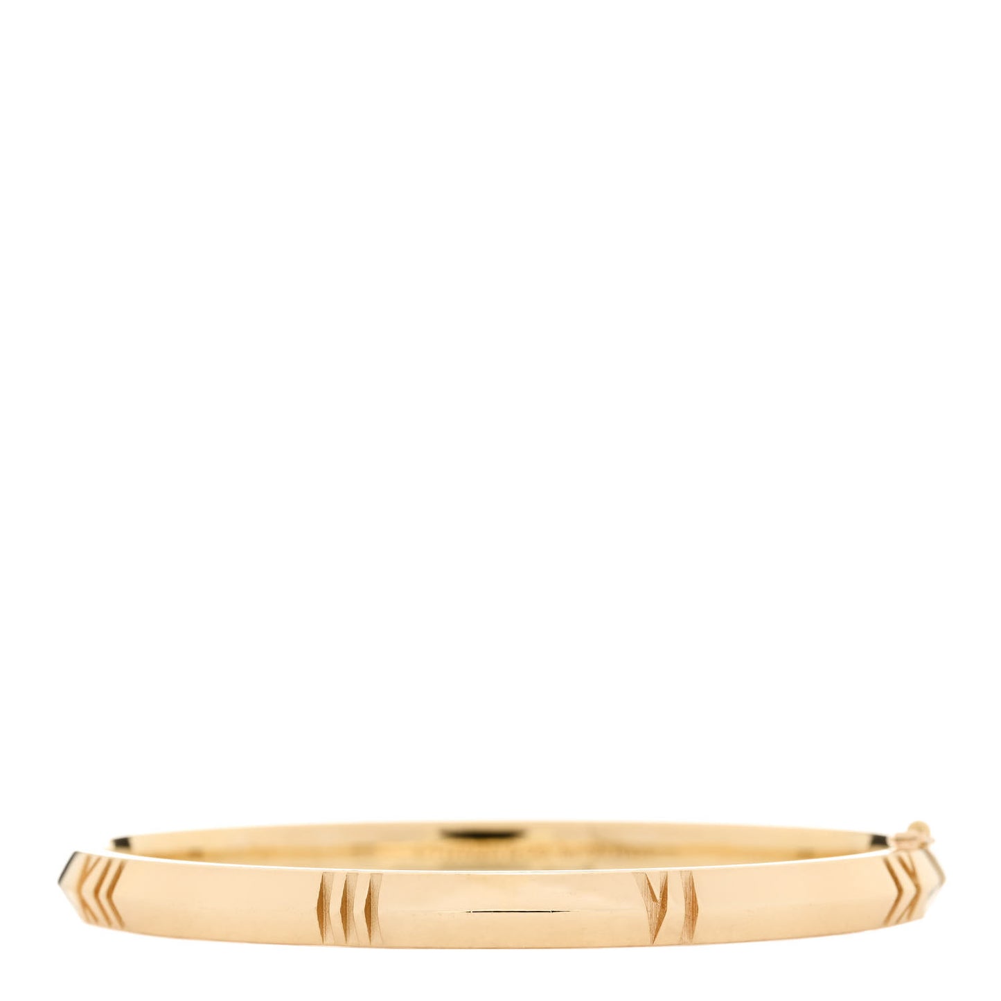 18K Yellow Gold Narrow Atlas X Closed Hinged Bangle Bracelet