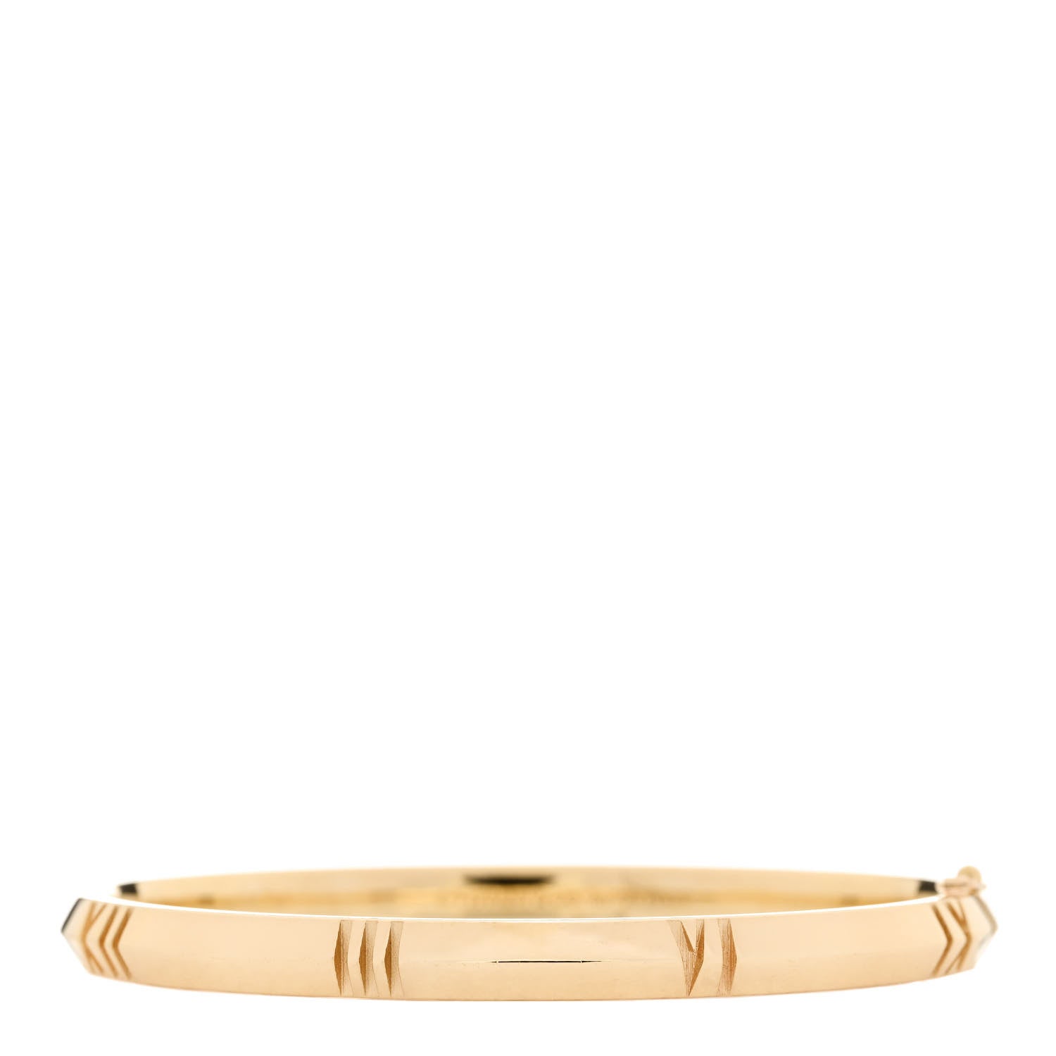 Tiffany 18K Yellow Gold Narrow Atlas X Closed Hinged Bangle Bracelet 1 of 4