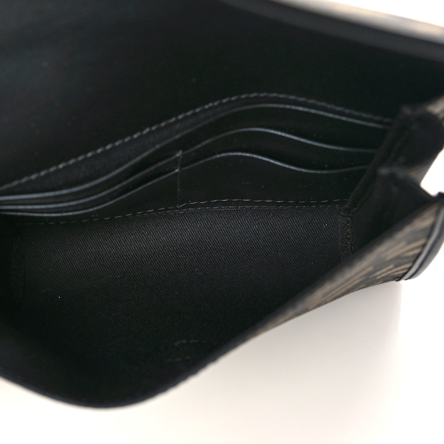 Coated Canvas La Greca Signature Wallet On Chain Black Khaki