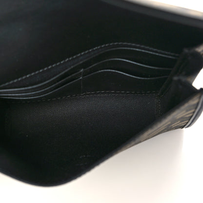 Versace Coated Canvas La Greca Signature Wallet On Chain Black Khaki 4 of 5