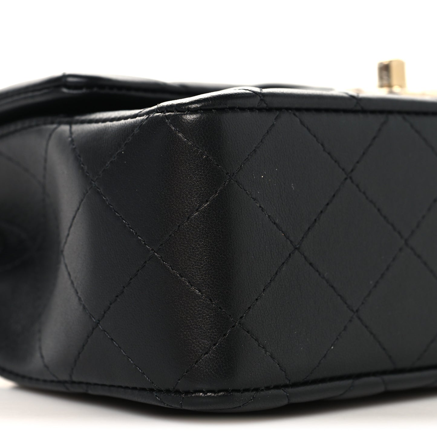 Lambskin Quilted Mini Rectangular Flap Black