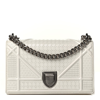 Christian Dior Patent Micro-Cannage Mini Diorama Flap Bag White 1 of 8