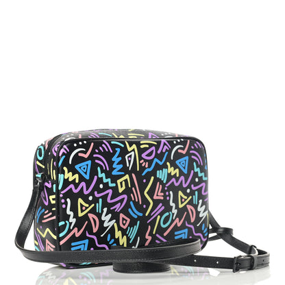 Saint Laurent Grain De Poudre Medium Classic Monogram Multicolor Graphic Print Lou Camera Bag Black 3 of 9