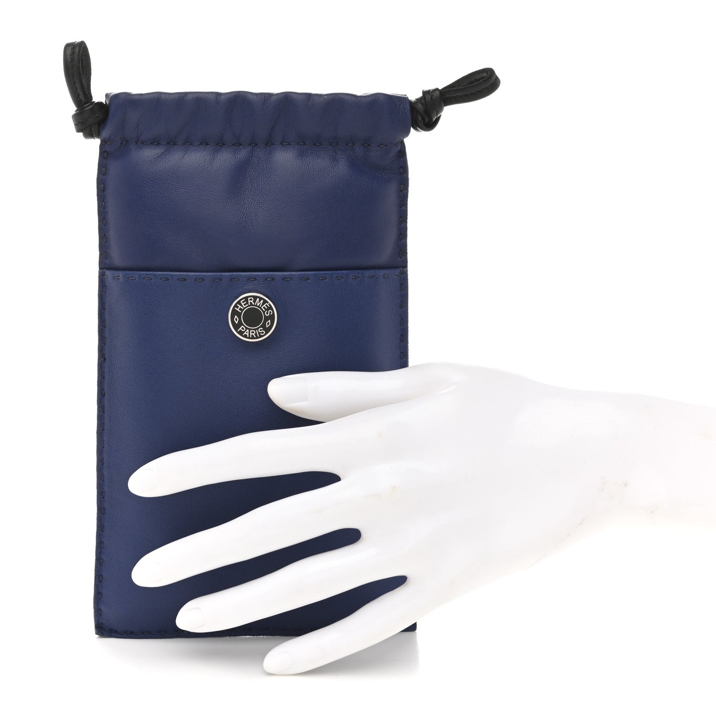 Milo Lambskin Swift Pilo Phone Case Bleu Saphir Black