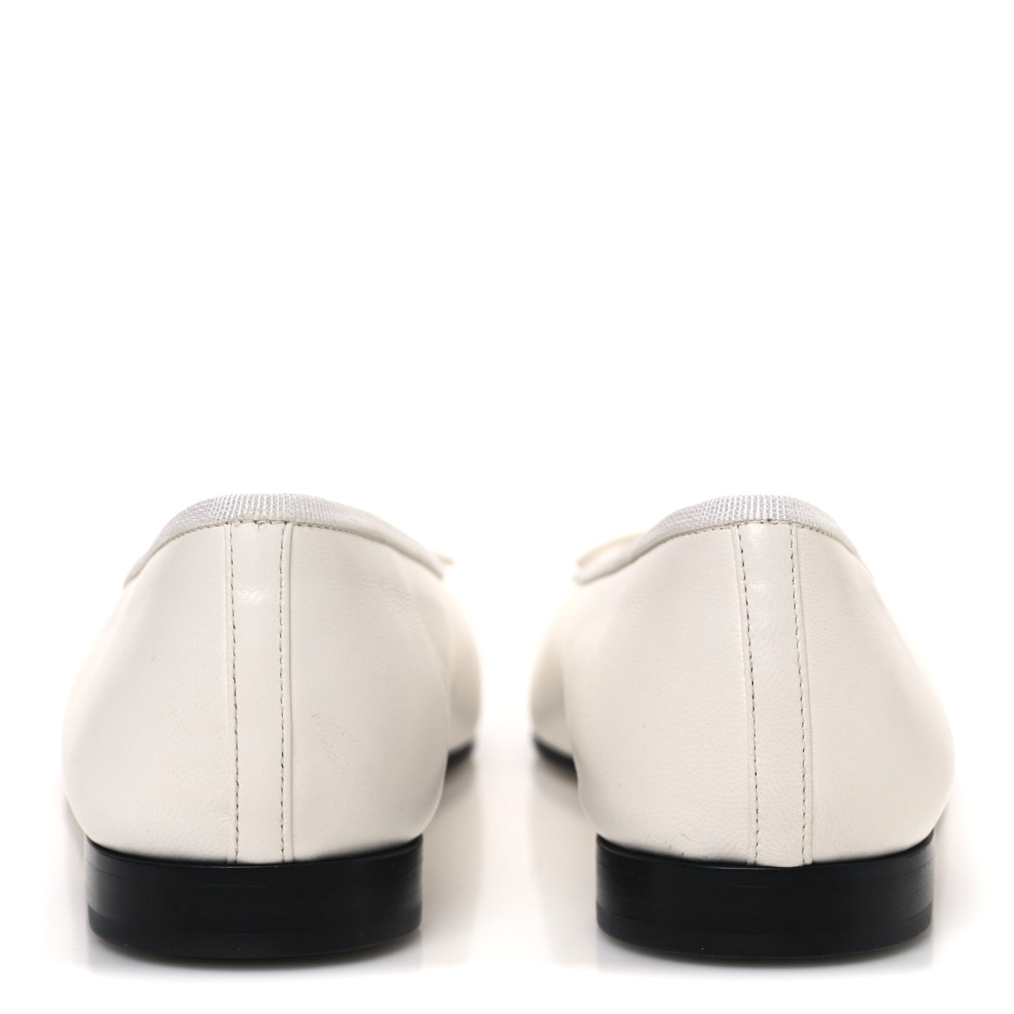 Lambskin Cap Toe CC Ballerina Flats 38.5 White Black