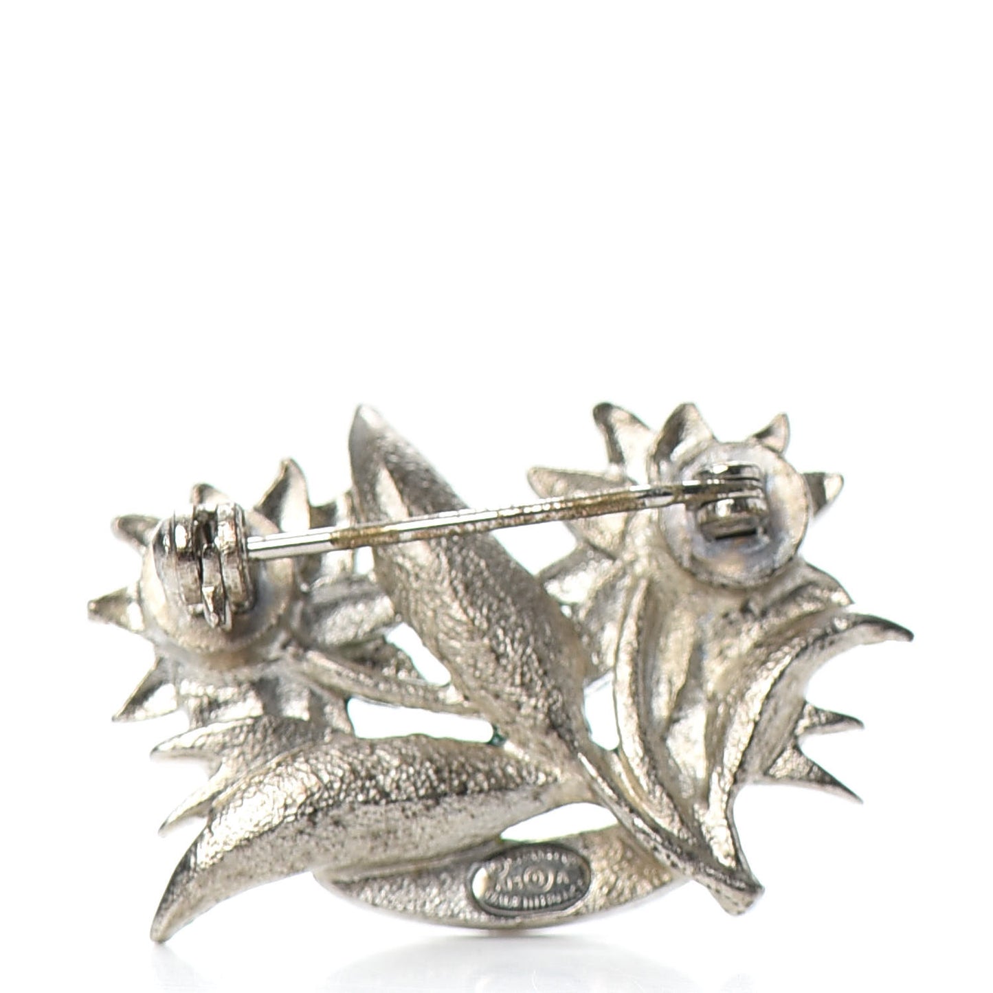 Enamel Floral Brooch Silver Multicolor