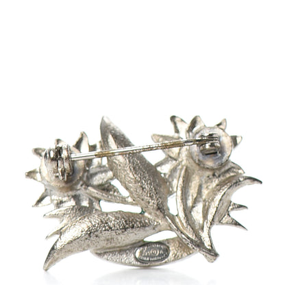 Chanel Enamel Floral Brooch Silver Multicolor 3 of 4