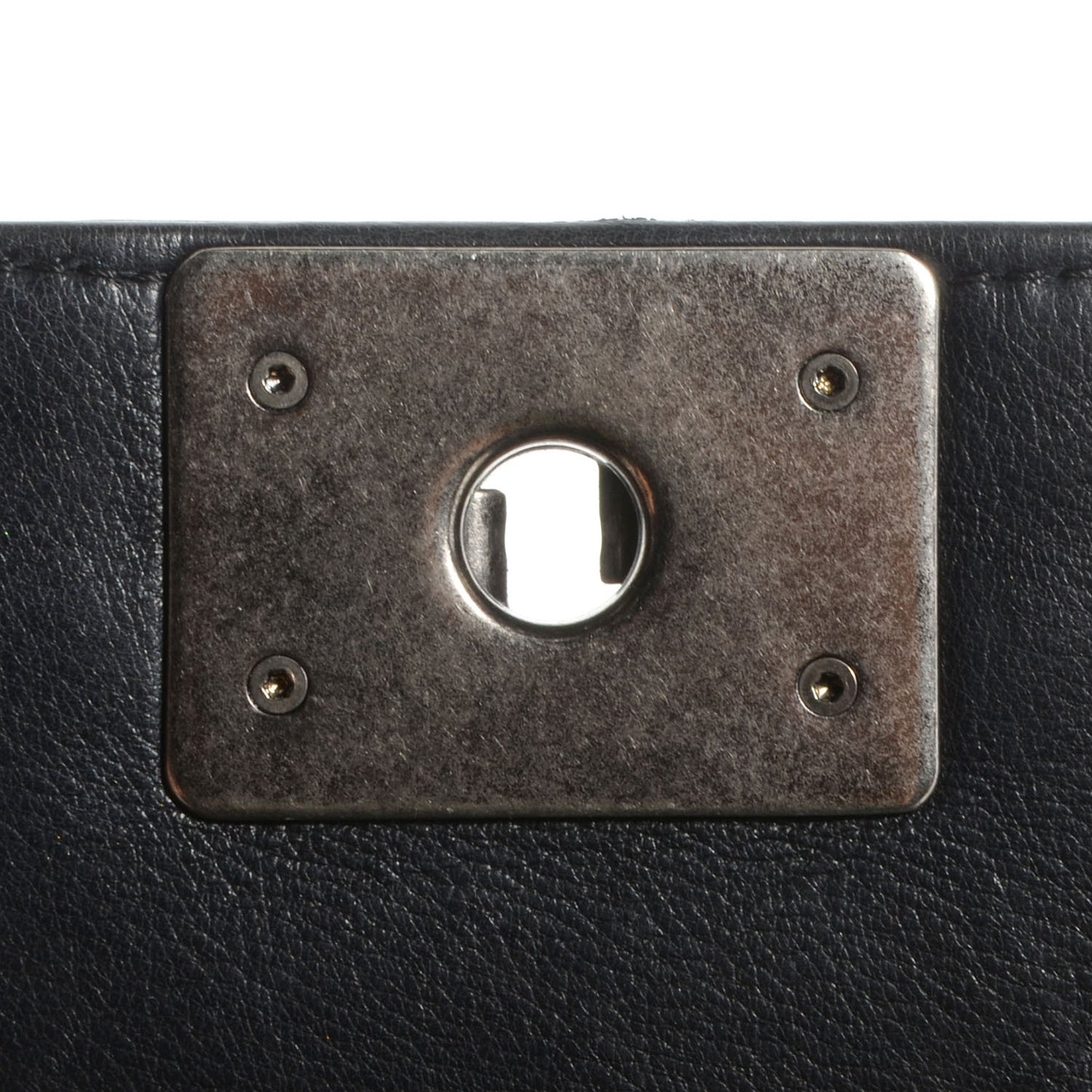 Calfskin Crystal Embossed Medium Boy Flap Black