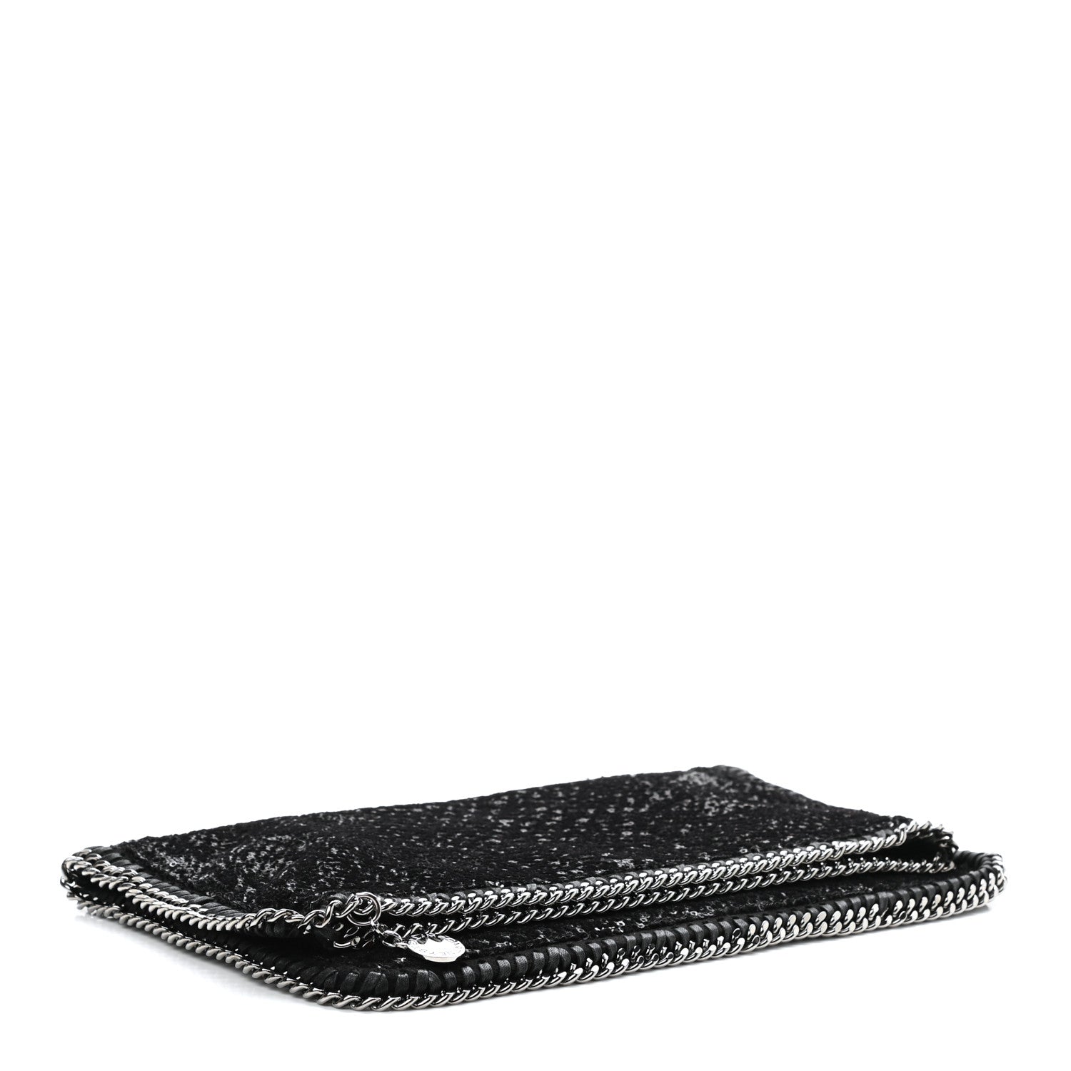 Stella McCartney Sequin Falabella Fold Over Clutch Black 4 of 12