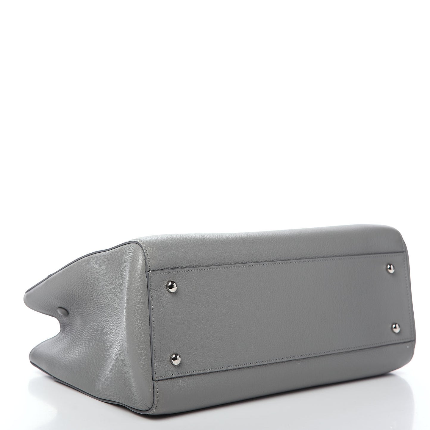 Grained Calfskin Small Neo Executive Shopper Tote Grey