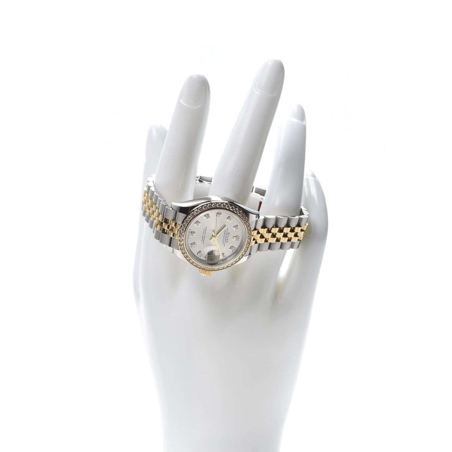Stainless Steel 18K Yellow Gold Diamond 28mm Oyster Perpetual Datejust Watch Silver 279383