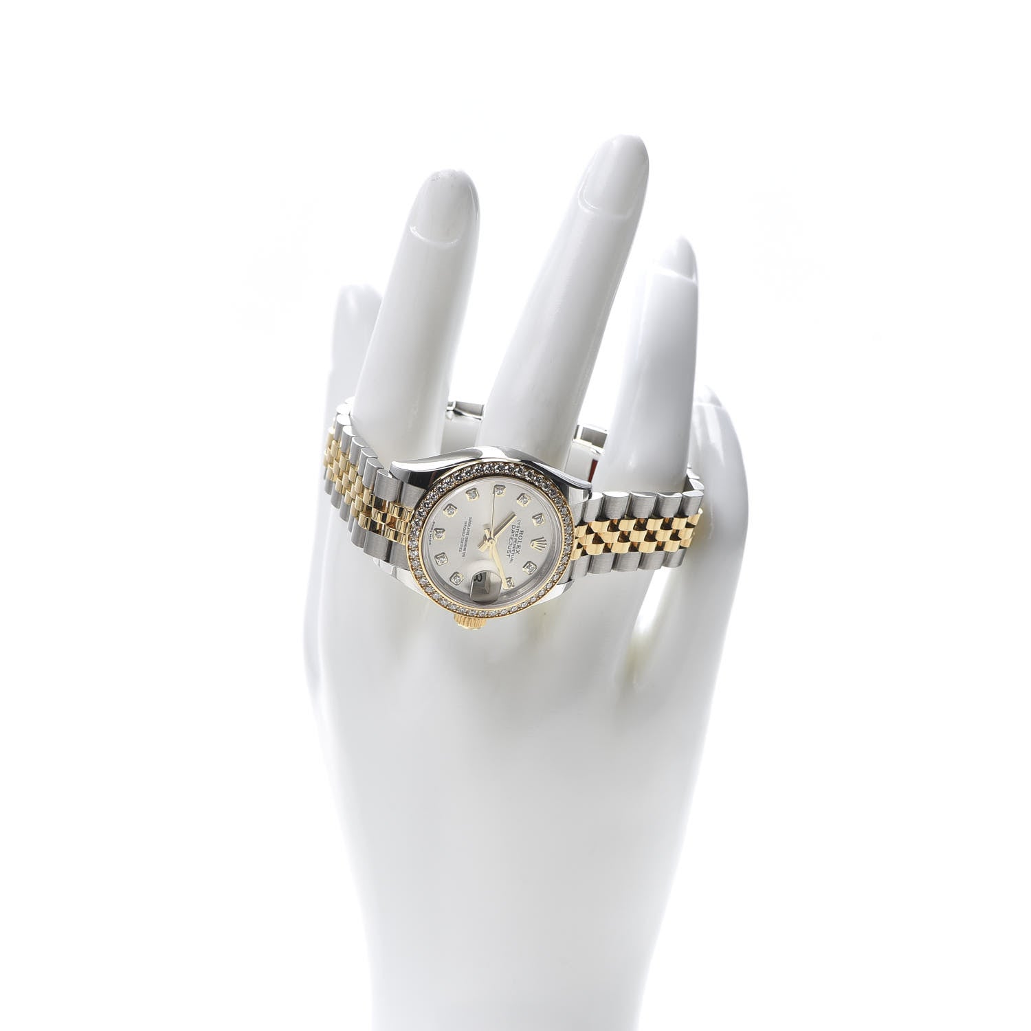 Rolex Stainless Steel 18K Yellow Gold Diamond 28mm Oyster Perpetual Datejust Watch Silver 279383 2 of 7