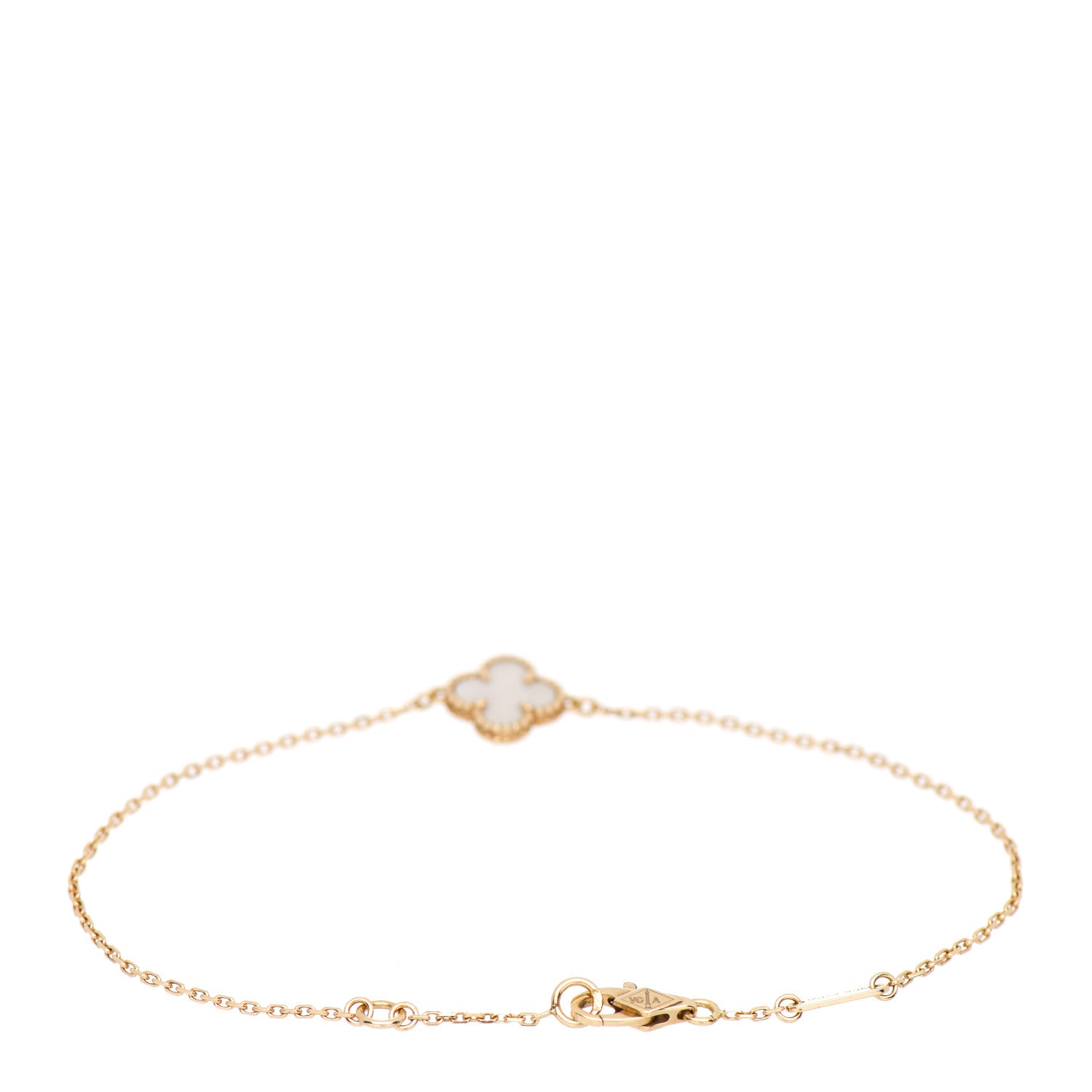 Van Cleef & Arpels 18K Yellow Gold Mother of Pearl Sweet Alhambra Bracelet 3 of 5
