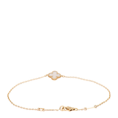 Van Cleef & Arpels 18K Yellow Gold Mother of Pearl Sweet Alhambra Bracelet 3 of 5
