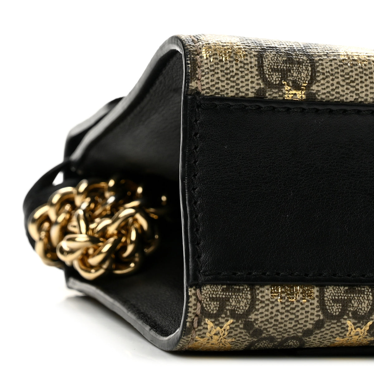 Gucci GG Supreme Monogram Bees Small Padlock Shoulder Bag Black 9 of 14