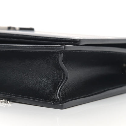 Saint Laurent Calfskin Star Print Monogram Kate Tassel Chain Wallet Black Silver 8 of 9