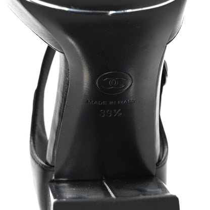 Chanel Shiny Lambskin Sandals 39.5 Black 7 of 10