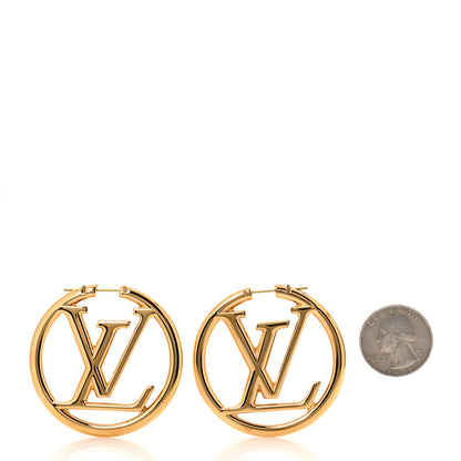 Louis Vuitton Metal Louise Hoop Earrings Gold 2 of 5