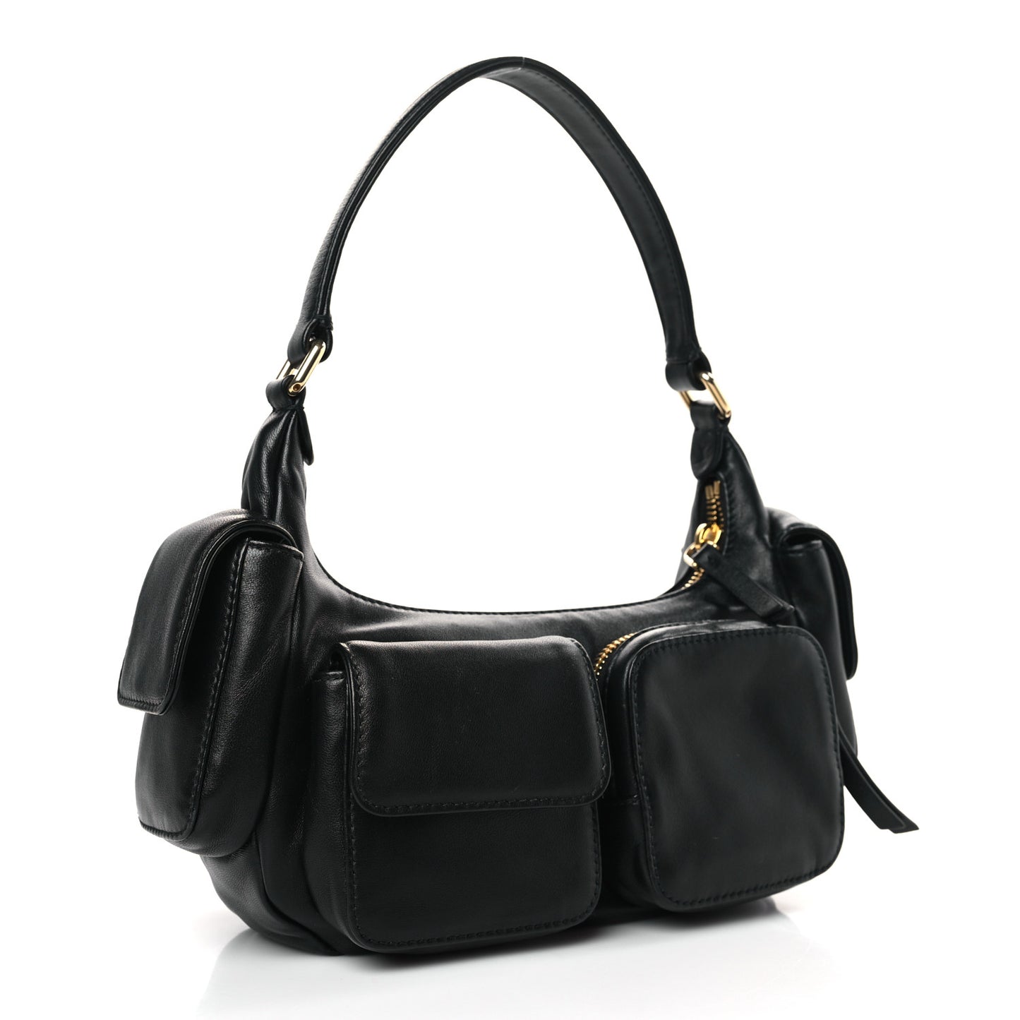 Nappa Multi Pocket Hobo Black