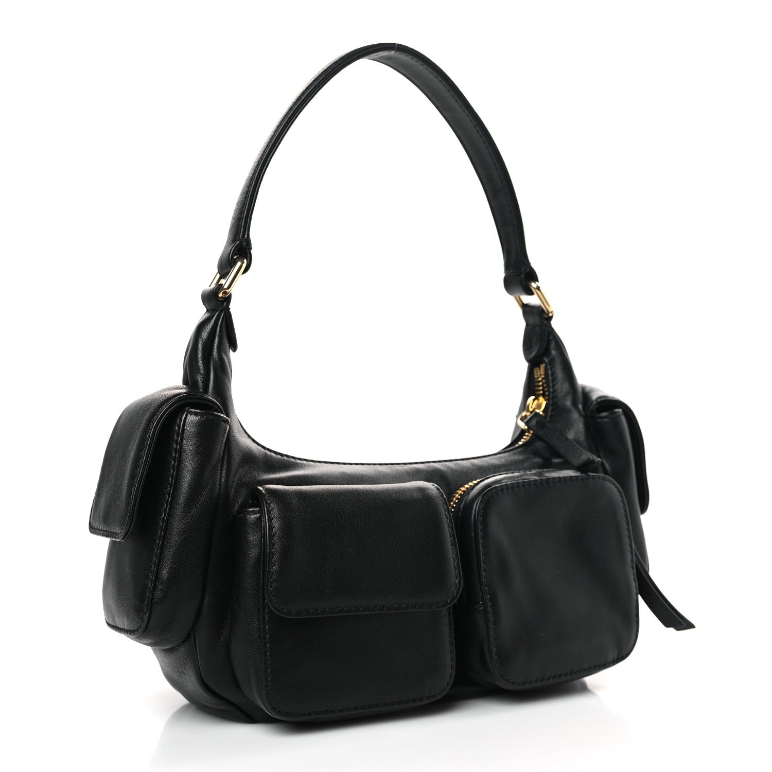 Miu Miu Nappa Multi Pocket Hobo Black 3 of 8