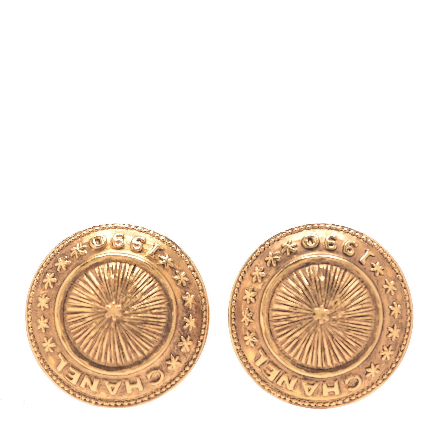 Chanel CC Clip On Earrings Gold 1 of 4