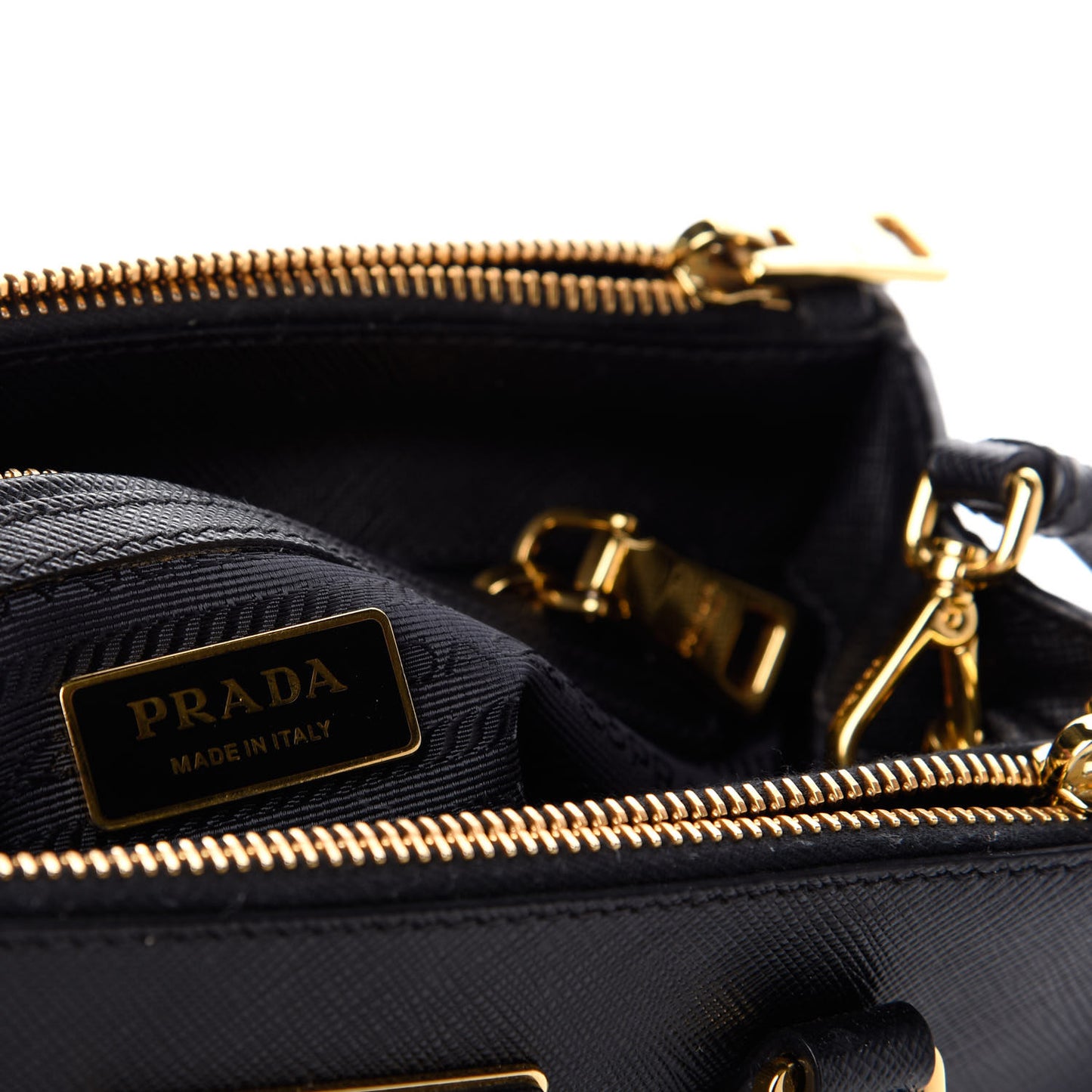 Saffiano Small Galleria Double Zip Tote Black