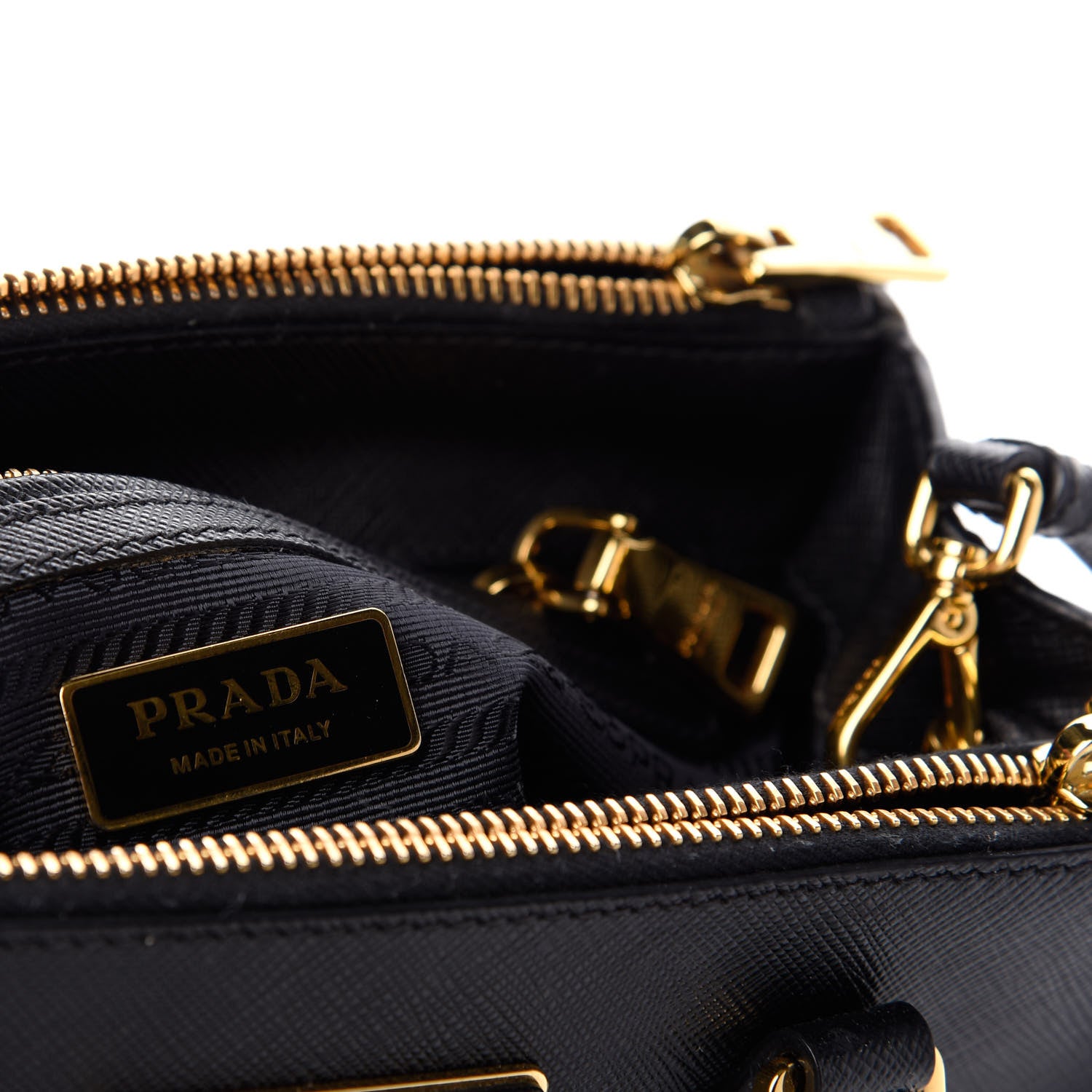 Prada Saffiano Small Galleria Double Zip Tote Black 6 of 9