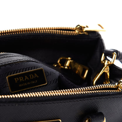 Prada Saffiano Small Galleria Double Zip Tote Black 6 of 9