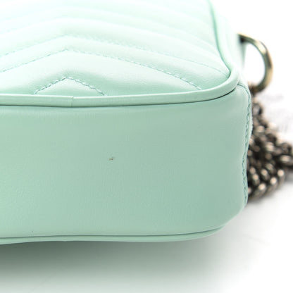 Gucci Calfskin Matelasse Mini GG Marmont Crossbody Bag Water Green 11 of 13