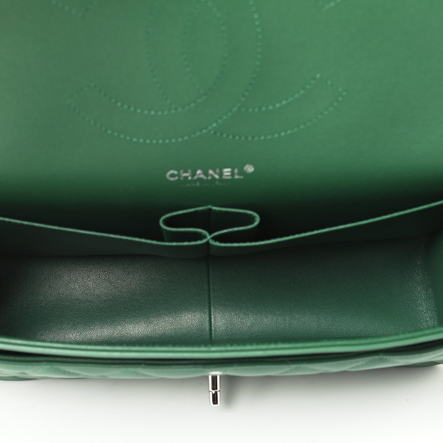 Chanel Lambskin Quilted Jumbo Double Flap Green 4 of 4