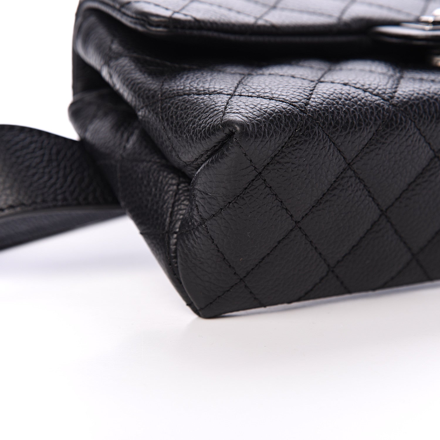 Chanel Grained Calfskin Quilted 2.55 Reissue Flap Belt Bag Clutch Black 9 of 10